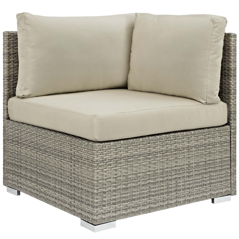 Modway Repose Sunbrella Fabric Outdoor Patio Corner Light Gray Navy - EEI-2957 | Outdoor Sofas, Loveseats & Sectionals | Modishstore - 4