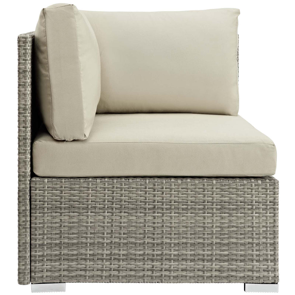 Modway Repose Sunbrella Fabric Outdoor Patio Corner Light Gray Navy - EEI-2957 | Outdoor Sofas, Loveseats & Sectionals | Modishstore - 6