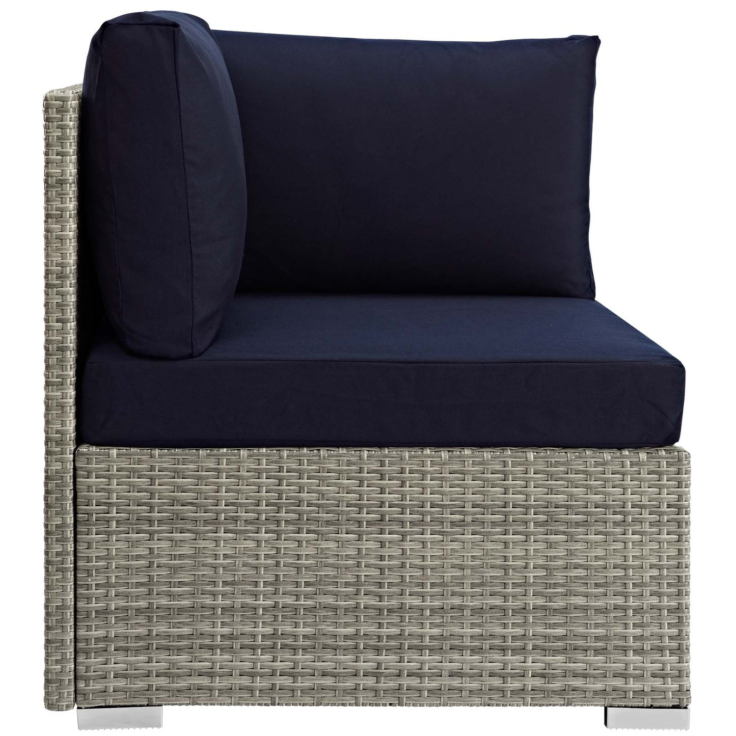 Modway Repose Sunbrella Fabric Outdoor Patio Corner Light Gray Navy - EEI-2957 | Outdoor Sofas, Loveseats & Sectionals | Modishstore - 2