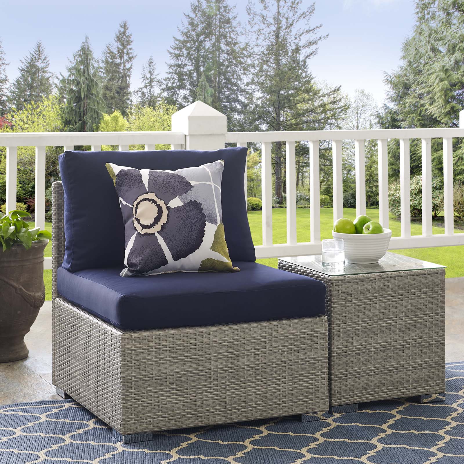 Repose Sunbrella® Fabric Outdoor Patio Armless Chair By Modway - EEI-2959 | Outdoor Chairs | Modishstore - 1
