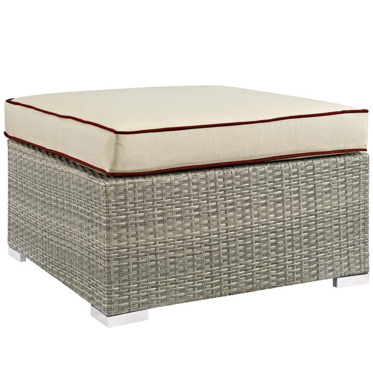 Modway Repose Sunbrella?? Fabric Outdoor Patio Ottoman In Light Gray Beige - EEI-2962 | Outdoor Ottomans | Modishstore - 3