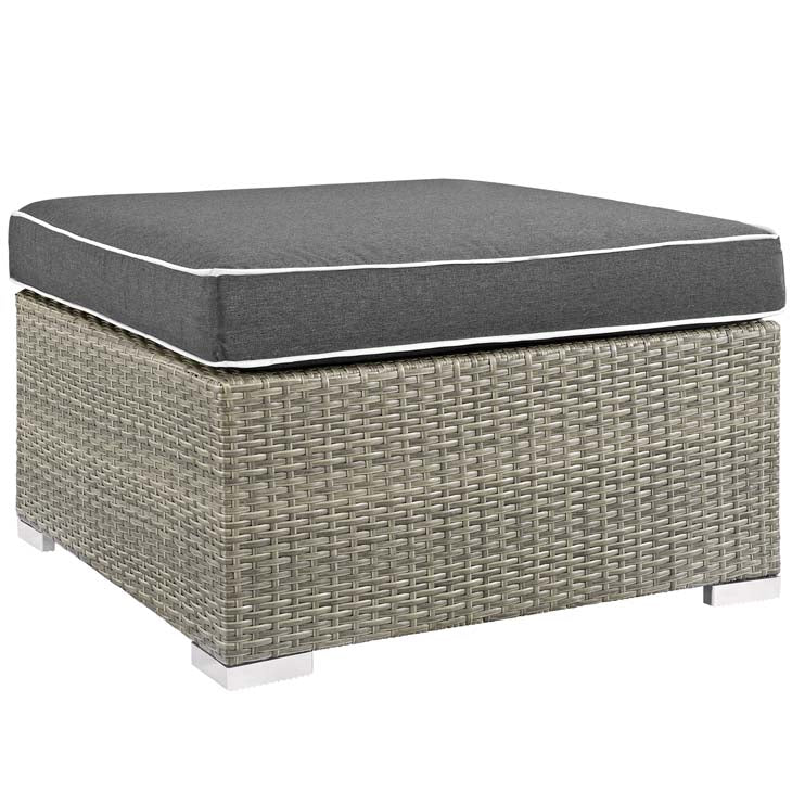 Modway Repose Sunbrella?? Fabric Outdoor Patio Ottoman In Light Gray Beige - EEI-2962 | Outdoor Ottomans | Modishstore - 5