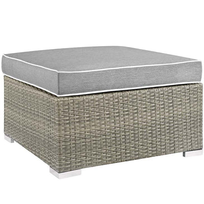 Modway Repose Sunbrella?? Fabric Outdoor Patio Ottoman In Light Gray Beige - EEI-2962 | Outdoor Ottomans | Modishstore - 9