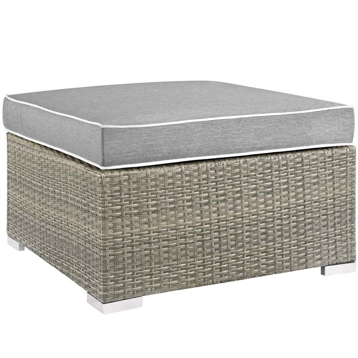 Modway Repose Sunbrella?? Fabric Outdoor Patio Ottoman In Light Gray Beige - EEI-2962 | Outdoor Ottomans | Modishstore - 9