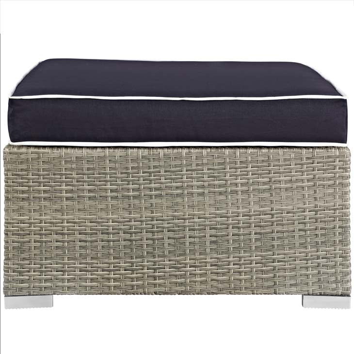 Modway Repose Sunbrella?? Fabric Outdoor Patio Ottoman In Light Gray Beige - EEI-2962 | Outdoor Ottomans | Modishstore - 7