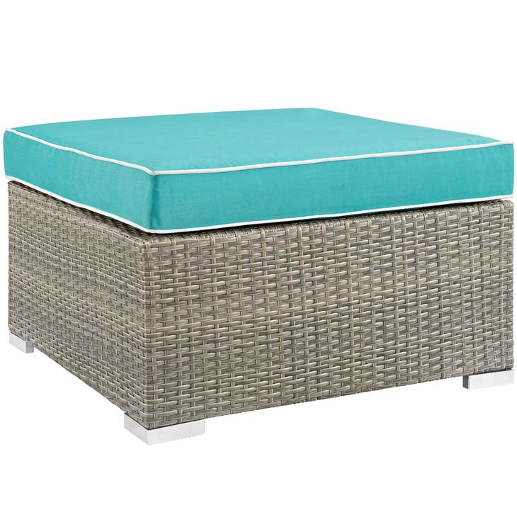 Modway Repose Sunbrella?? Fabric Outdoor Patio Ottoman In Light Gray Beige - EEI-2962 | Outdoor Ottomans | Modishstore - 11