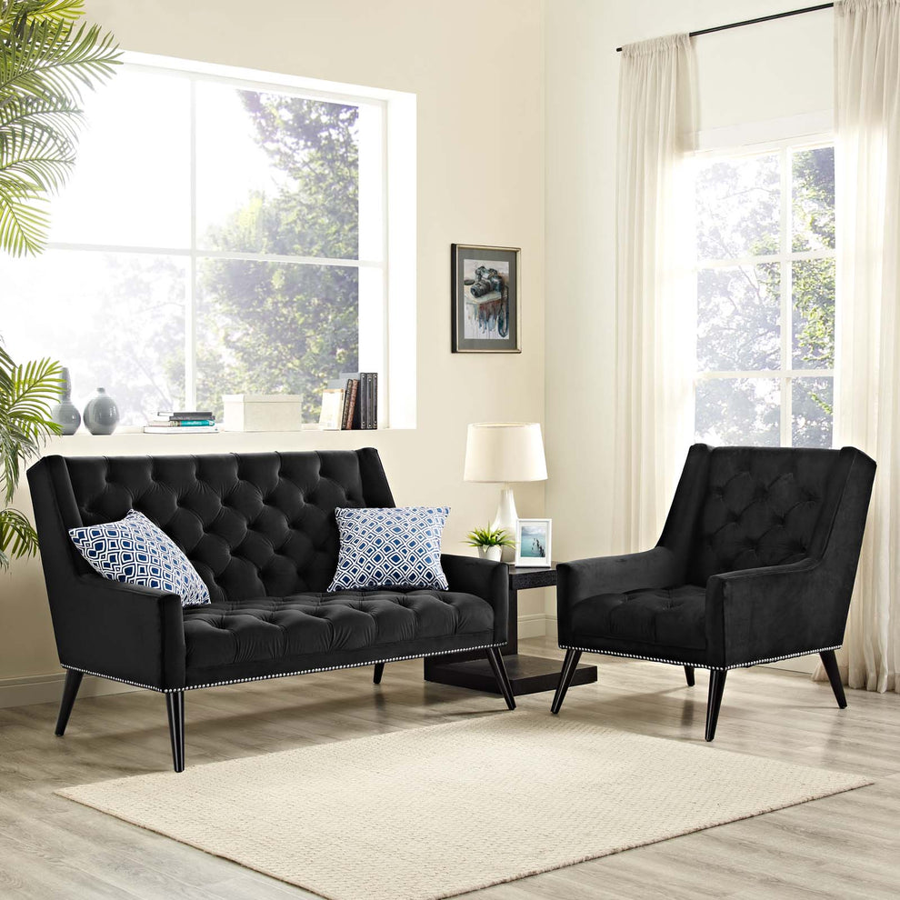 Peruse Living Room Set Performance Velvet Set of 2 By Modway - EEI-2967 | Sofa Set | Modishstore - 1