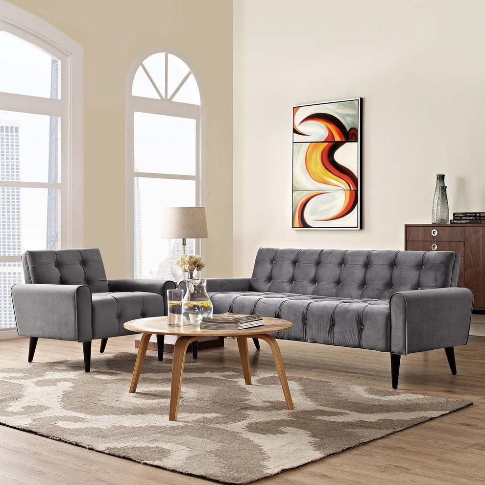 Delve Living Room Set Performance Velvet Set Of 2 By Modway - EEI-2969 | Sofa Set | Modishstore - 1
