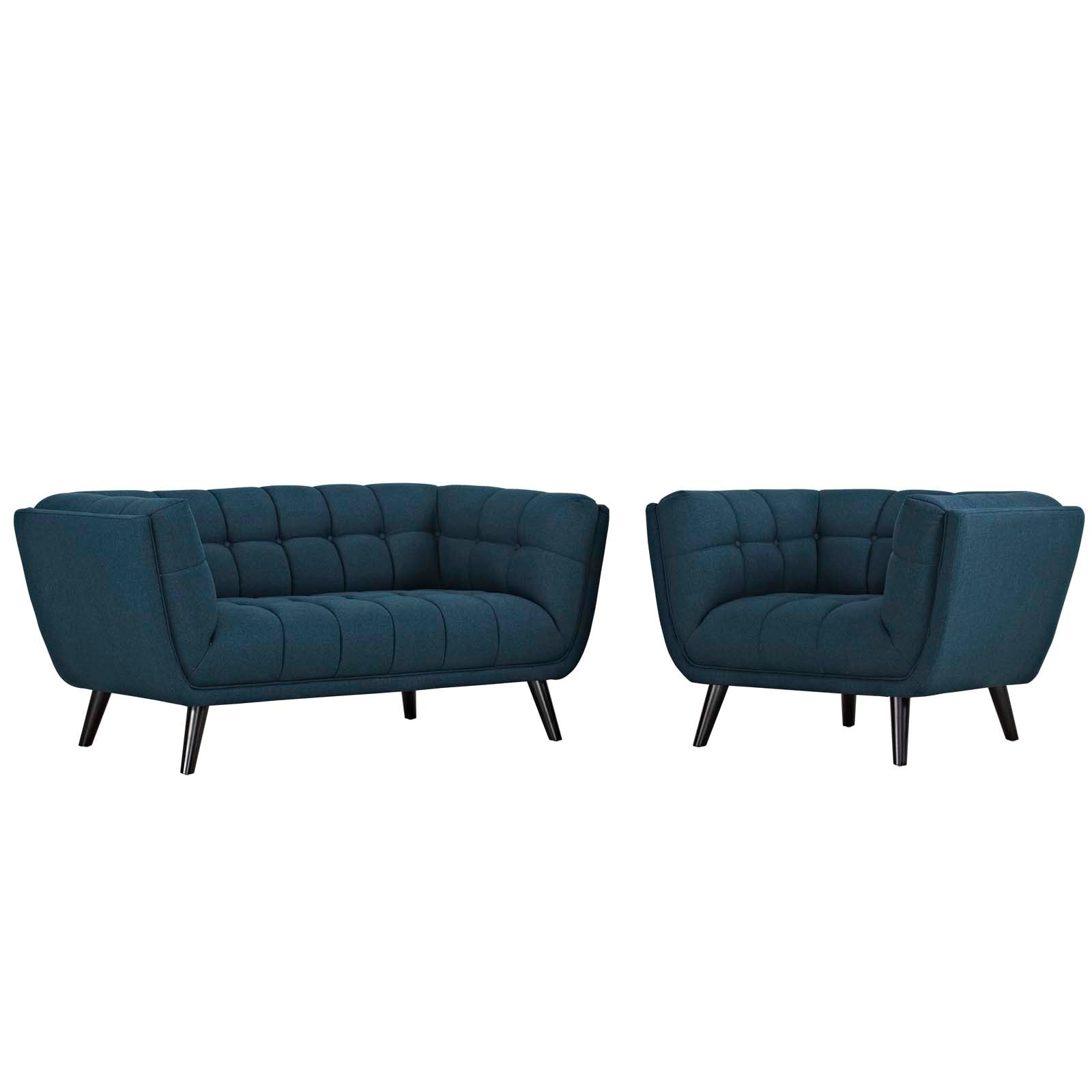 Modway Bestow 2 Piece Upholstered Fabric Loveseat and Armchair Set | Loveseats | Modishstore