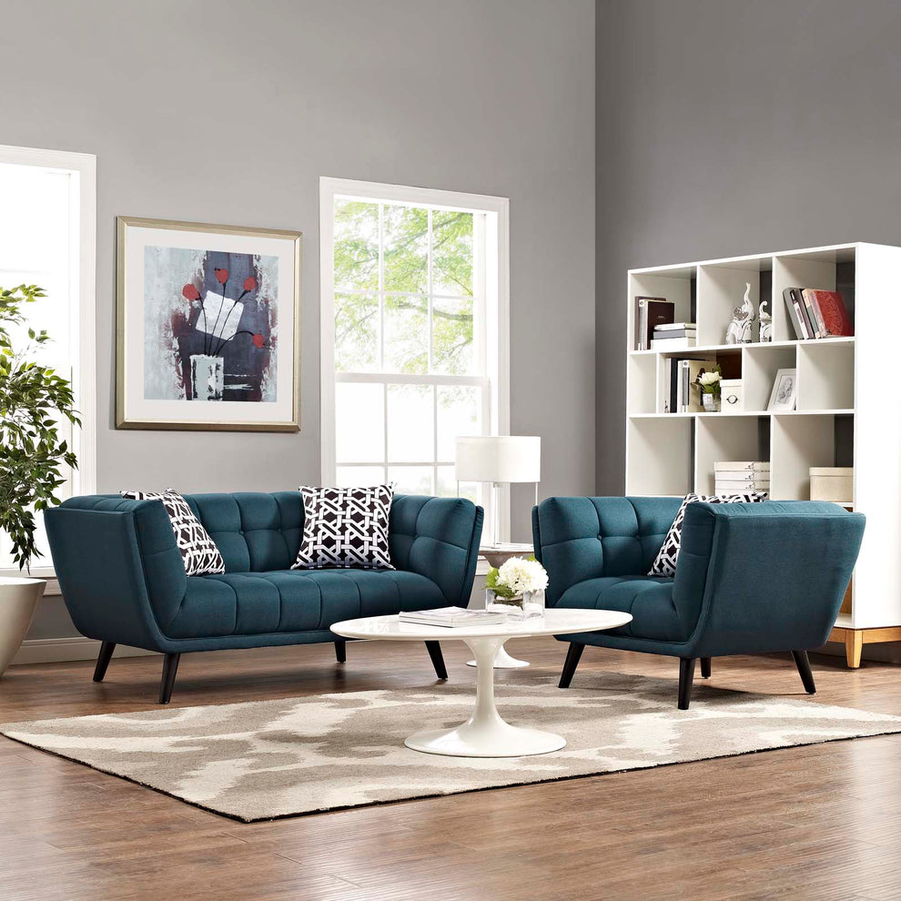 Modway Bestow 2 Piece Upholstered Fabric Loveseat and Armchair Set - EEI-2972 | Sofa Set | Modishstore - 15