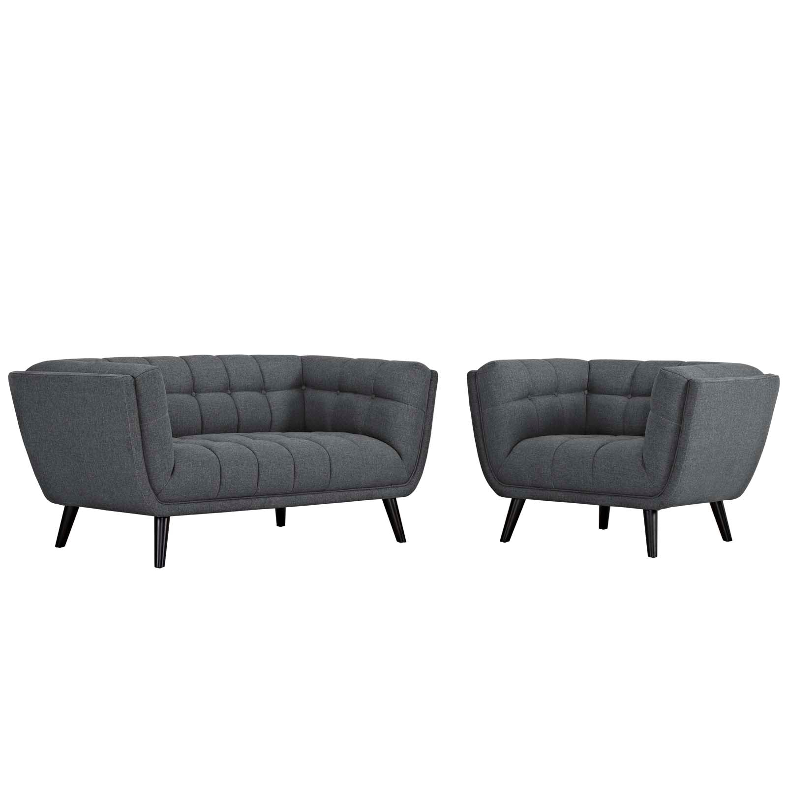 Modway Bestow 2 Piece Upholstered Fabric Loveseat and Armchair Set | Loveseats | Modishstore-2