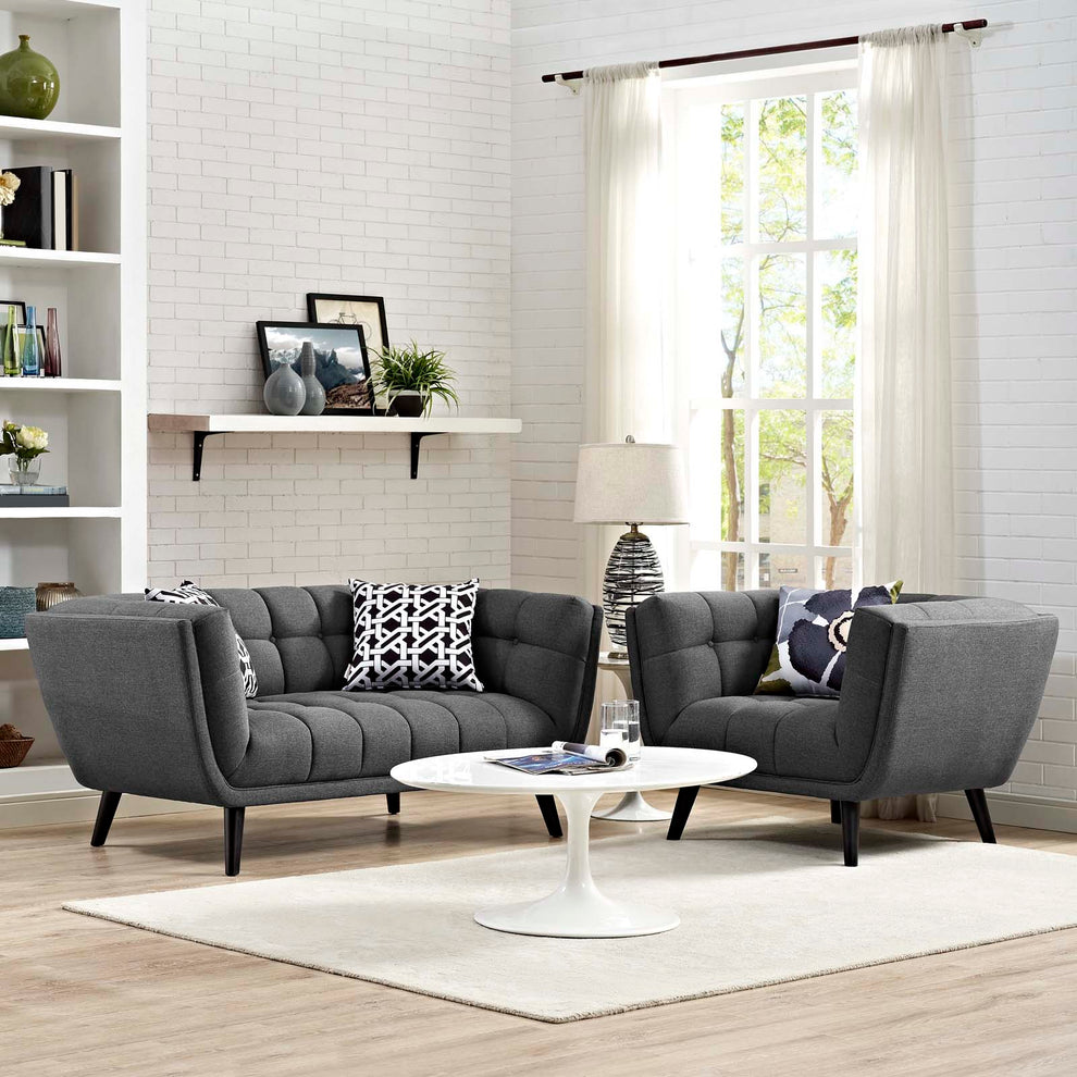 Modway Bestow 2 Piece Upholstered Fabric Loveseat and Armchair Set - EEI-2972 | Sofa Set | Modishstore - 13