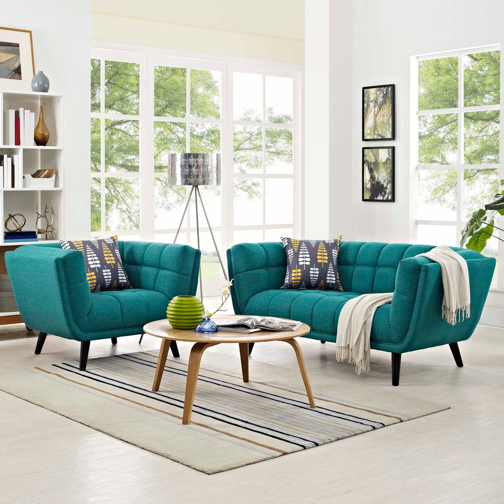 Modway Bestow 2 Piece Upholstered Fabric Loveseat and Armchair Set - EEI-2972 | Sofa Set | Modishstore - 14