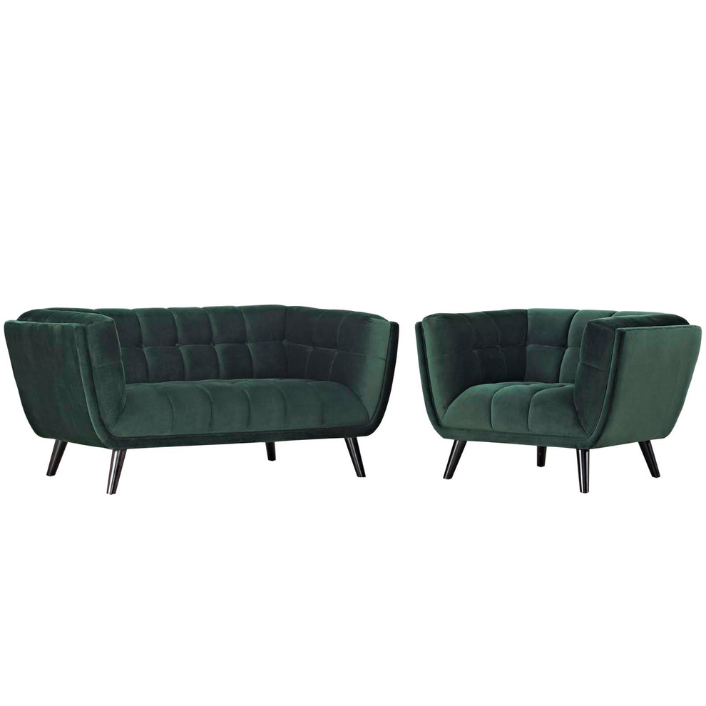 Modway Bestow 2 Piece Performance Velvet Loveseat and Armchair Set - EEI-2973 | Sofa Set | Modishstore - 2