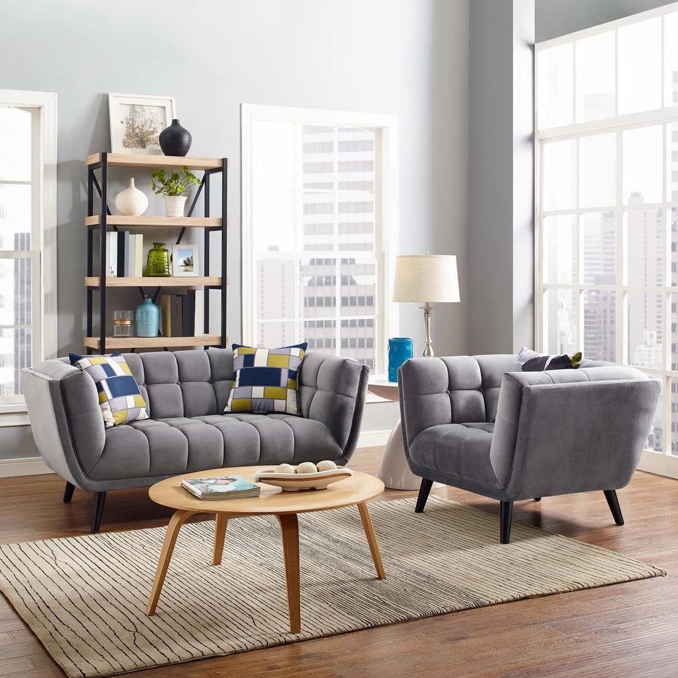 Modway Bestow 2 Piece Performance Velvet Loveseat and Armchair Set - EEI-2973 | Sofa Set | Modishstore - 15