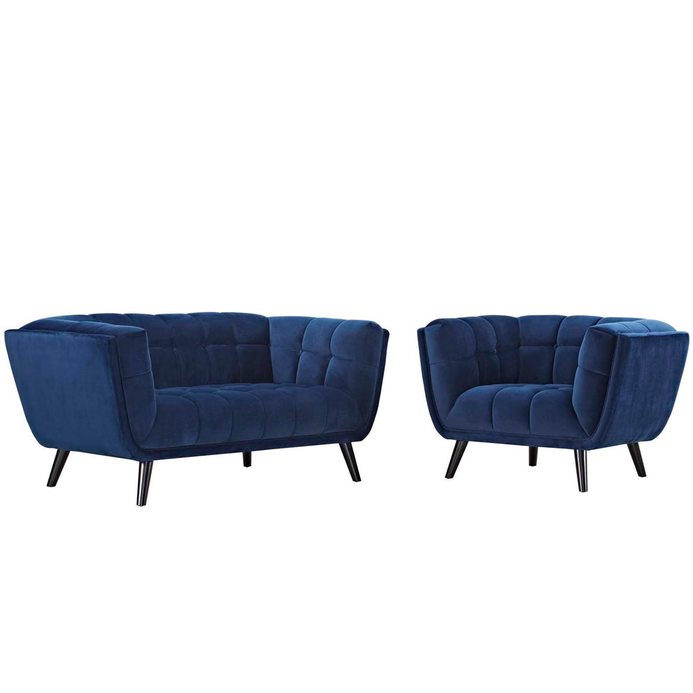 Modway Bestow 2 Piece Performance Velvet Loveseat and Armchair Set - EEI-2973 | Sofa Set | Modishstore - 4