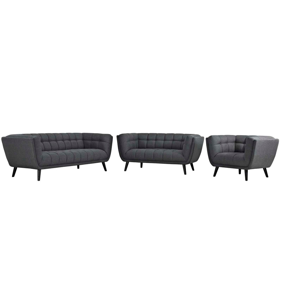 Modway Bestow 3 Piece Upholstered Fabric Sofa Loveseat and Armchair Set - EEI-2974 | Sofa Set | Modishstore - 2