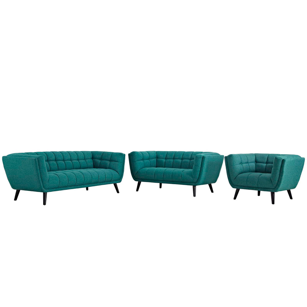 Modway Bestow 3 Piece Upholstered Fabric Sofa Loveseat and Armchair Set - EEI-2974 | Sofa Set | Modishstore - 8