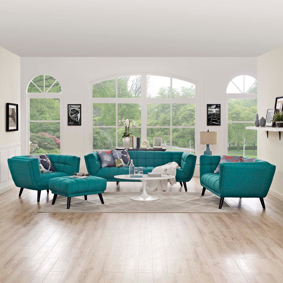 Modway Bestow 3 Piece Upholstered Fabric Sofa Loveseat and Armchair Set - EEI-2974 | Sofa Set | Modishstore - 7