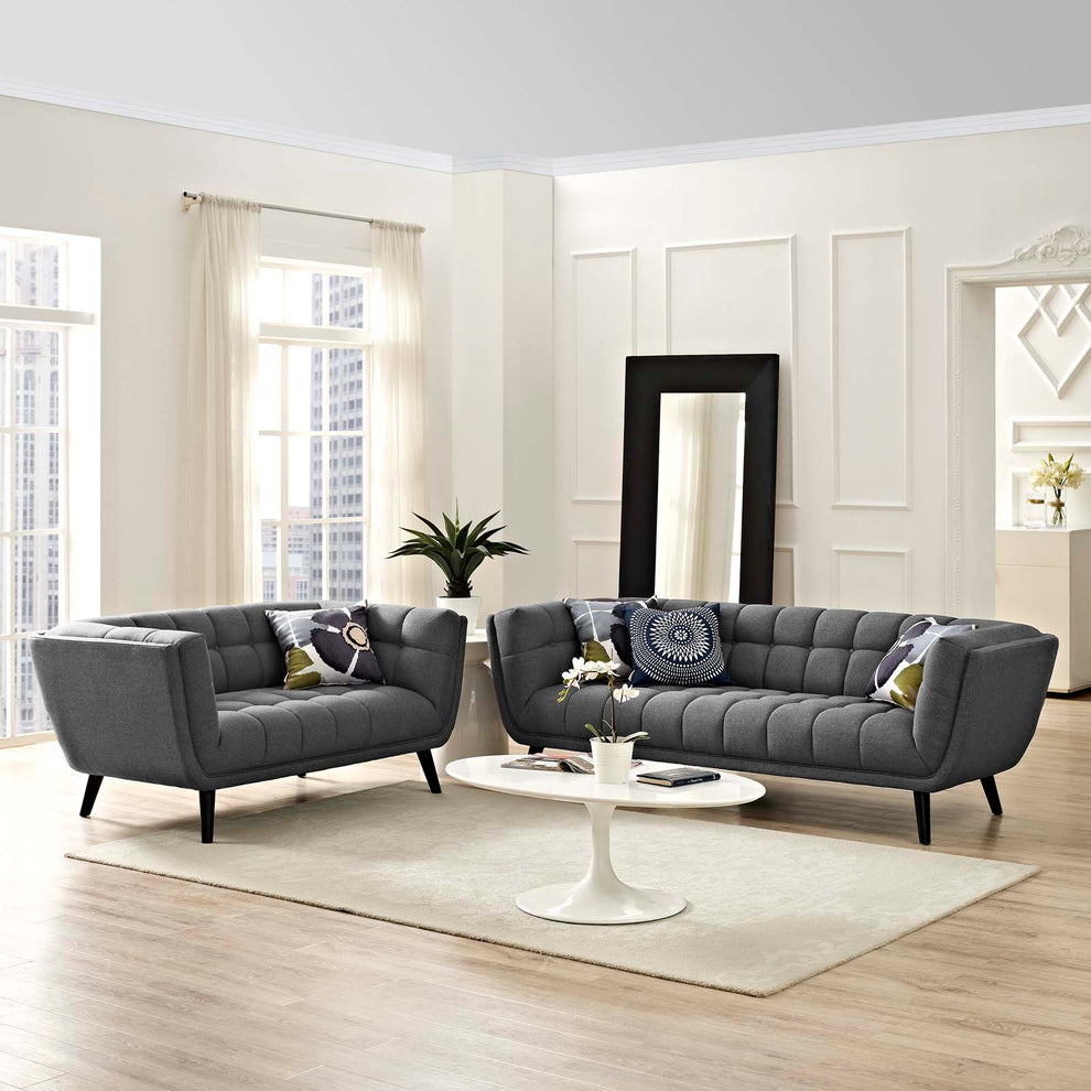 Modway Bestow 2 Piece Upholstered Fabric Sofa and Loveseat Set - EEI-2975 | Sofa Set | Modishstore - 5