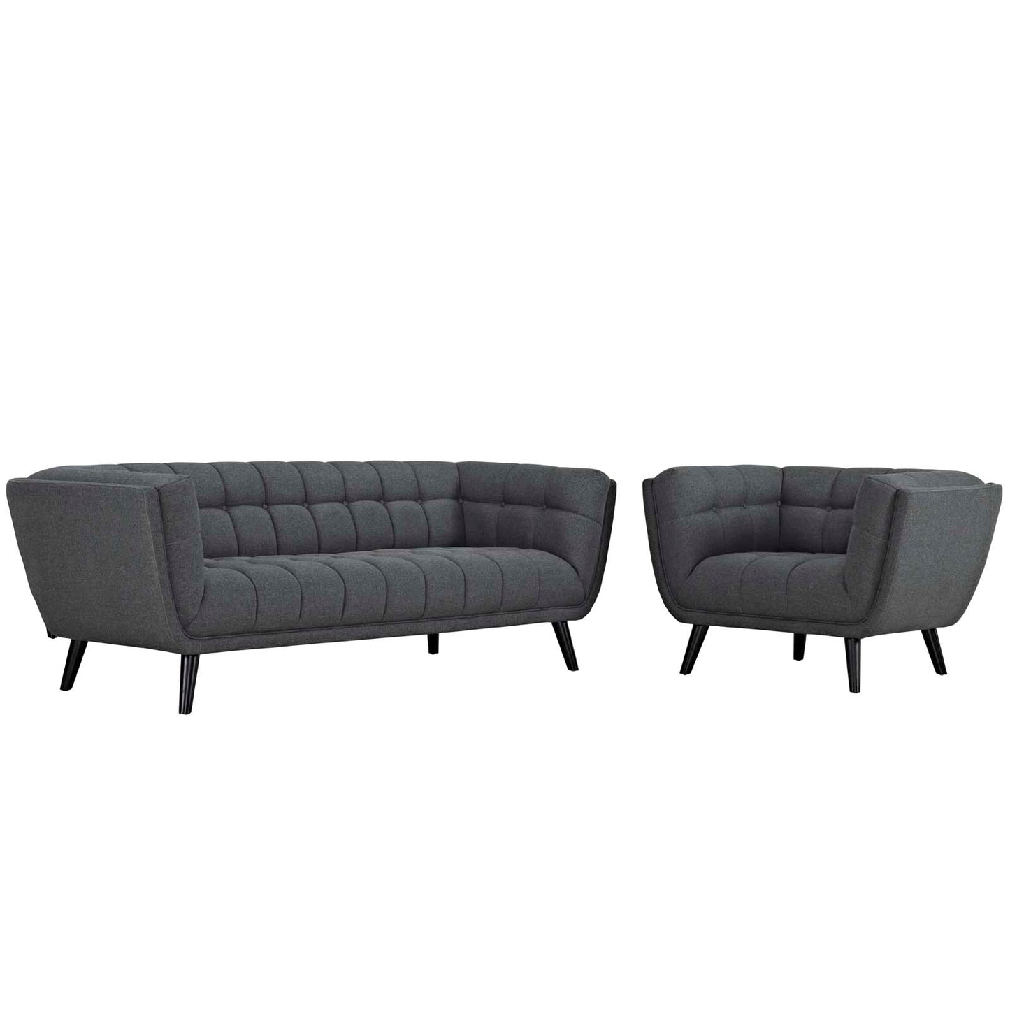 Modway Bestow 2 Piece Upholstered Fabric Sofa and Armchair Set - EEI-2976 | Sofa Set | Modishstore - 2