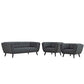 Modway Bestow 3 Piece Upholstered Fabric Sofa and Armchair Set | Sofas | Modishstore-8
