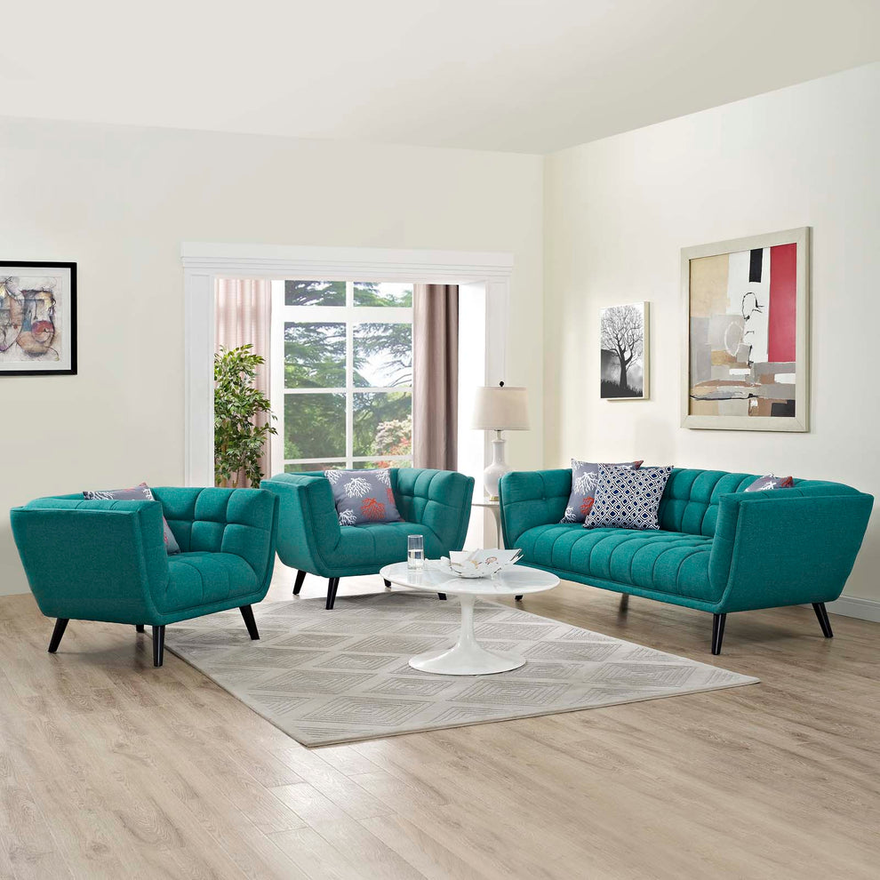 Modway Bestow 3 Piece Upholstered Fabric Sofa and Armchair Set - EEI-2977 | Sofa Set | Modishstore - 7