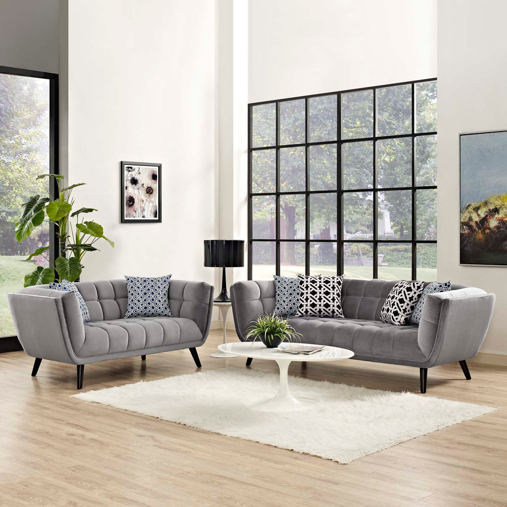 Modway Bestow 2 Piece Performance Velvet Sofa and Loveseat Set - EEI-2979 | Sofa Set | Modishstore - 13