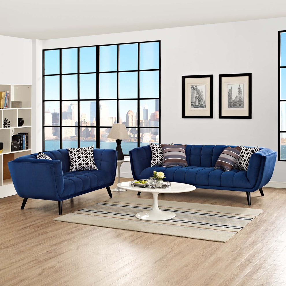 Modway Bestow 2 Piece Performance Velvet Sofa and Loveseat Set - EEI-2979 | Sofa Set | Modishstore - 6