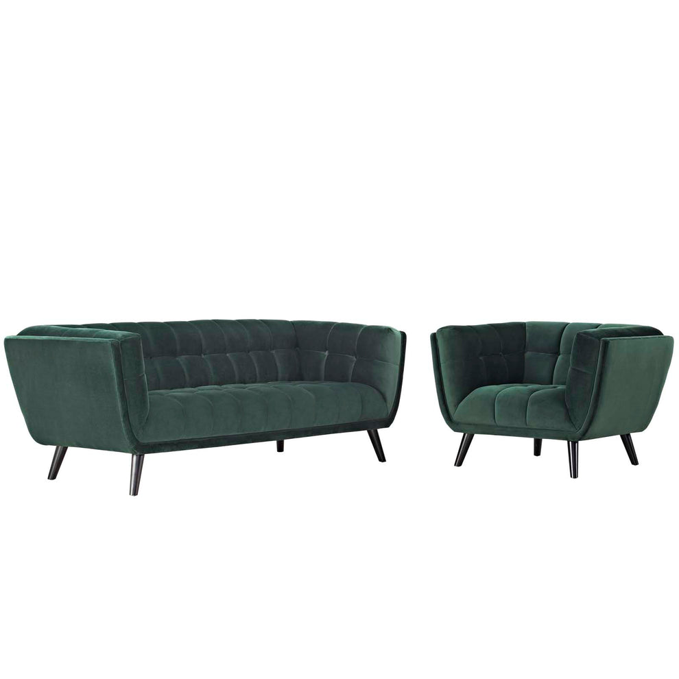 Modway Bestow 2 Piece Performance Velvet Sofa and Armchair Set - EEI-2980 | Sofa Set | Modishstore - 5