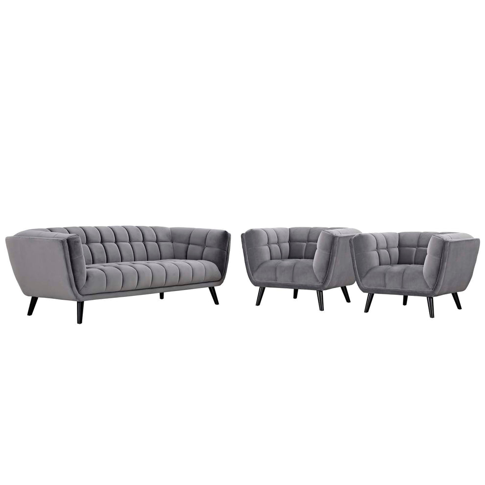 Modway Bestow 3 Piece Performance Velvet Sofa and Armchair Set - EEI-2981 | Sofa Set | Modishstore - 8