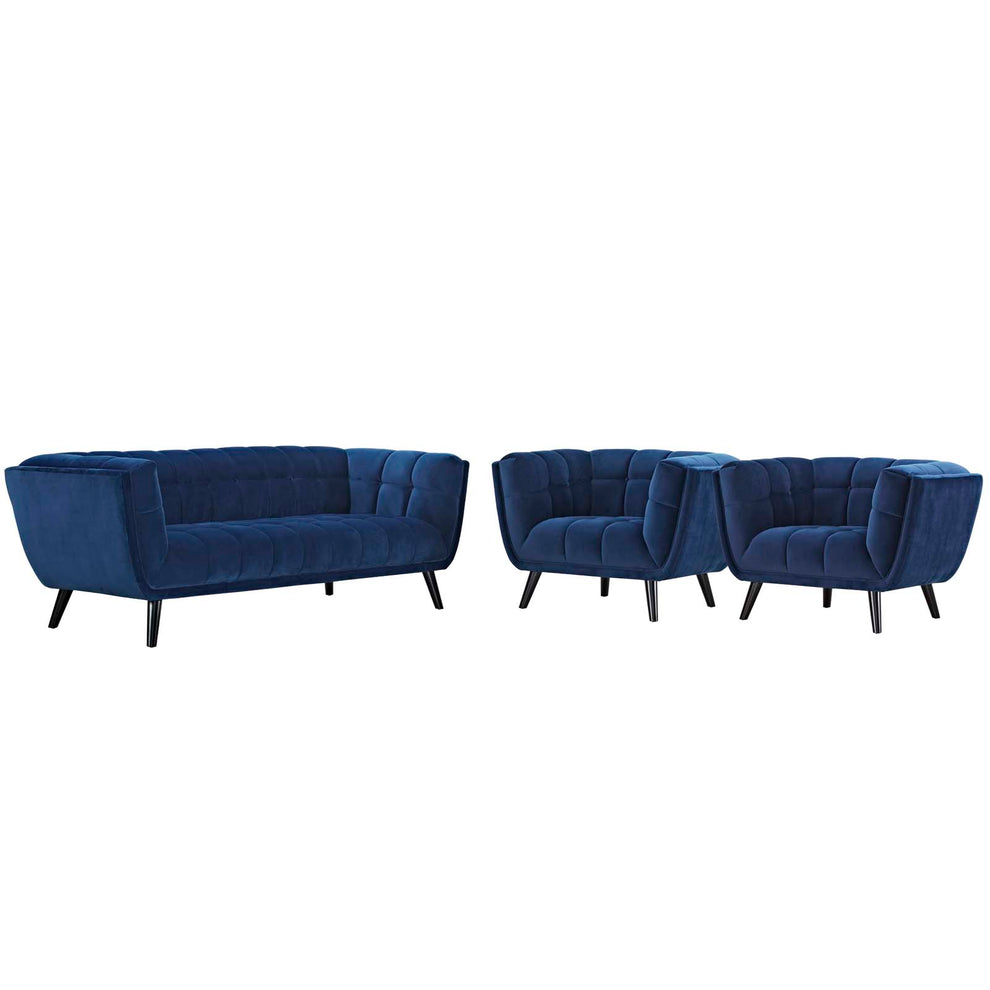 Modway Bestow 3 Piece Performance Velvet Sofa and Armchair Set - EEI-2981 | Sofa Set | Modishstore - 15