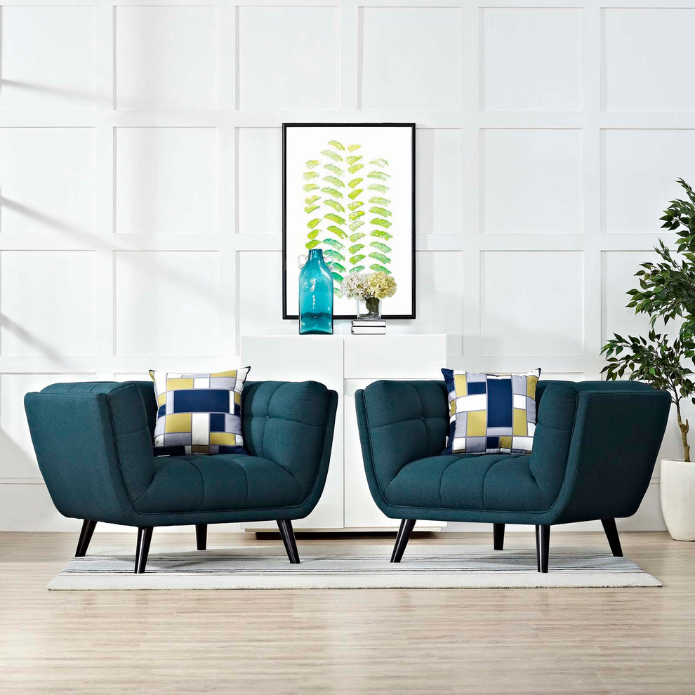 Modway Bestow 2 Piece Upholstered Fabric Armchair Set - EEI-2982 | Armchairs | Modishstore - 1
