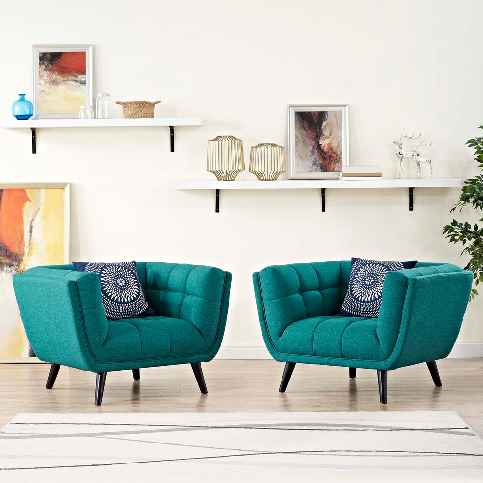 Modway Bestow 2 Piece Upholstered Fabric Armchair Set - EEI-2982 | Armchairs | Modishstore - 10