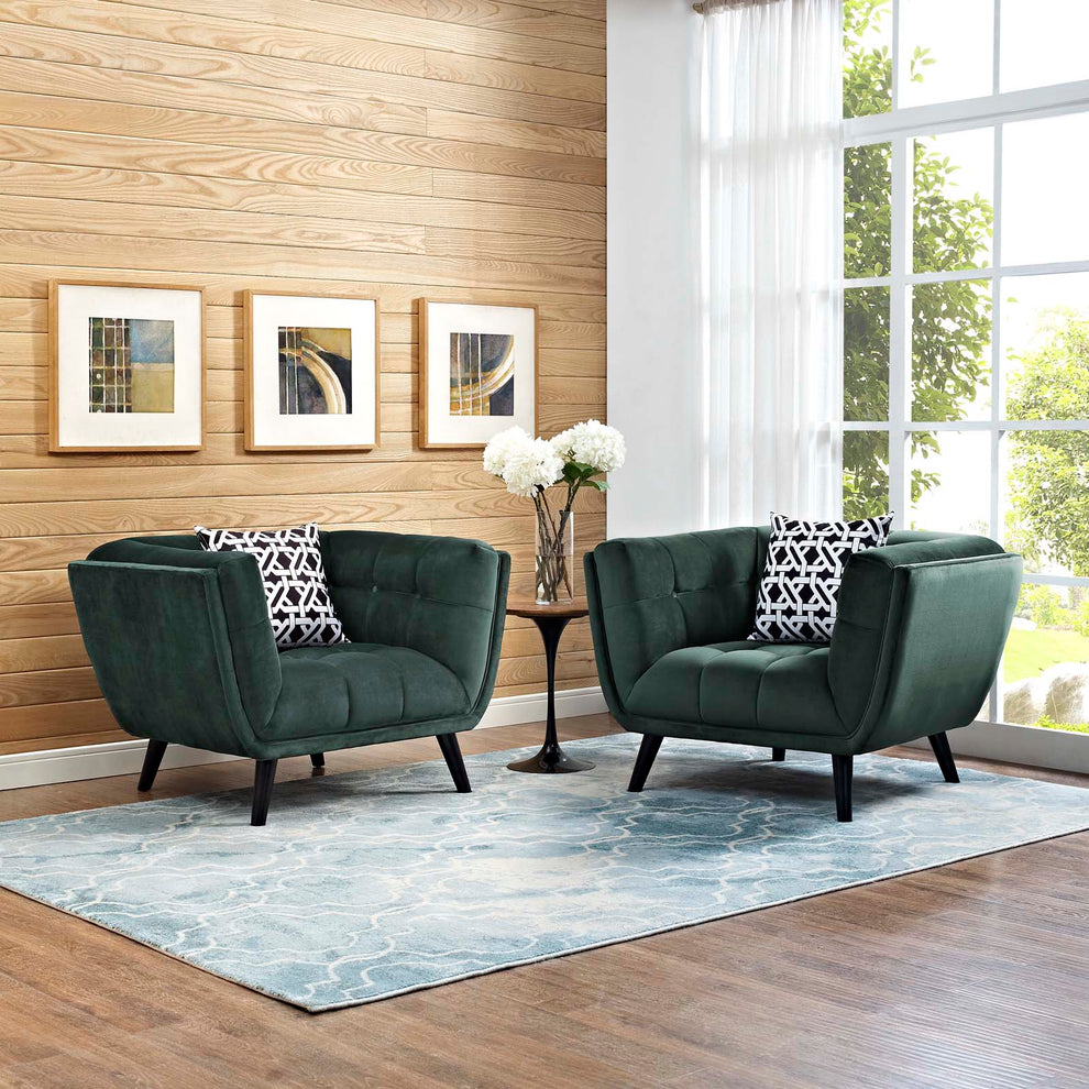 Modway Bestow 2 Piece Performance Velvet Armchair Set - EEI-2983 | Armchairs | Modishstore - 6