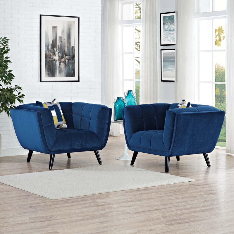 Modway Bestow 2 Piece Performance Velvet Armchair Set - EEI-2983 | Armchairs | Modishstore - 1