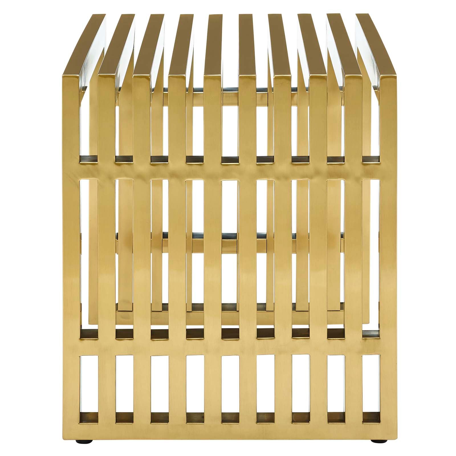 Gridiron Small Stainless Steel Bench By Modway - EEI-2993 | Benches | Modishstore - 3