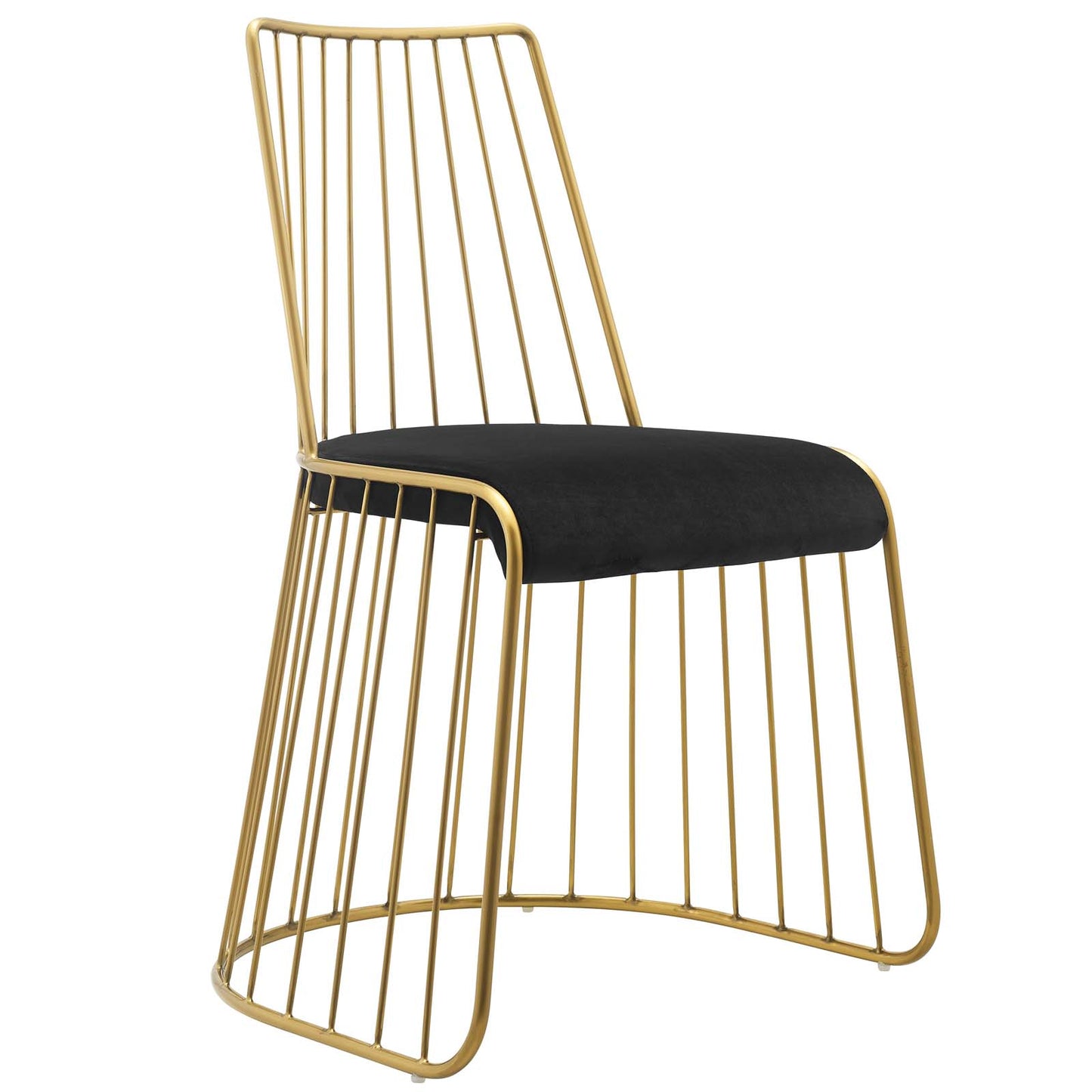 Modway Rivulet Gold Stainless Steel Upholstered Velvet Dining Chair | Dining Chairs | Modishstore-5