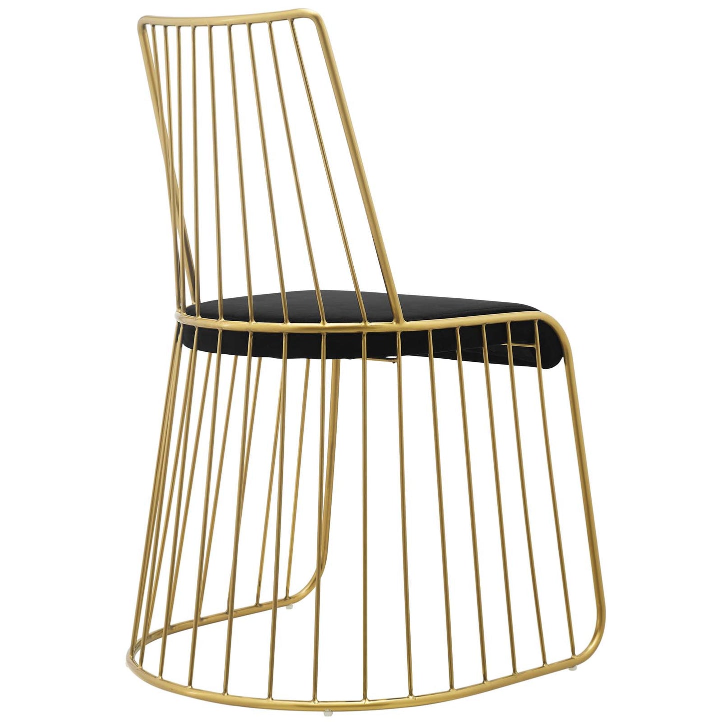 Modway Rivulet Gold Stainless Steel Upholstered Velvet Dining Chair | Dining Chairs | Modishstore-4