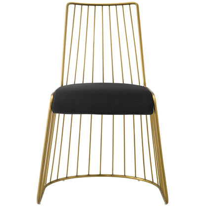 Modway Rivulet Gold Stainless Steel Upholstered Velvet Dining Chair - EEI-2994 | Dining Chairs | Modishstore - 2