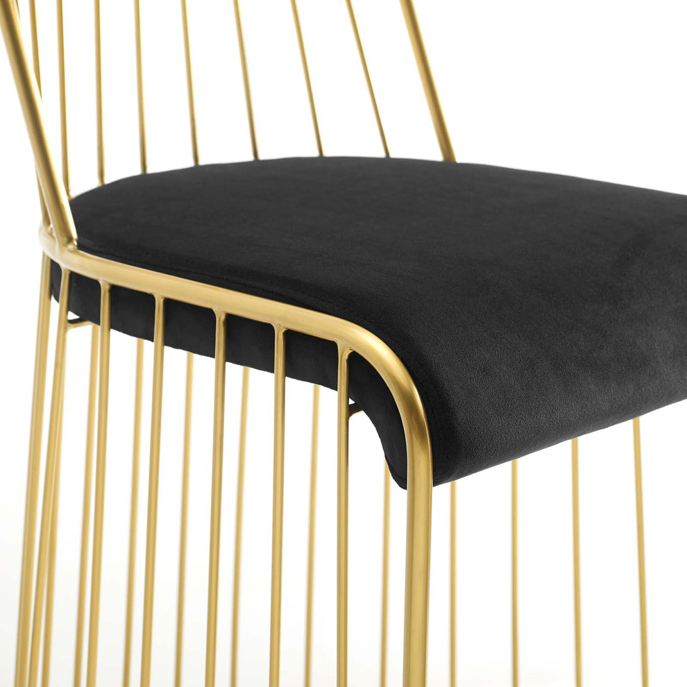 Modway Rivulet Gold Stainless Steel Upholstered Velvet Dining Chair - EEI-2994 | Dining Chairs | Modishstore - 3