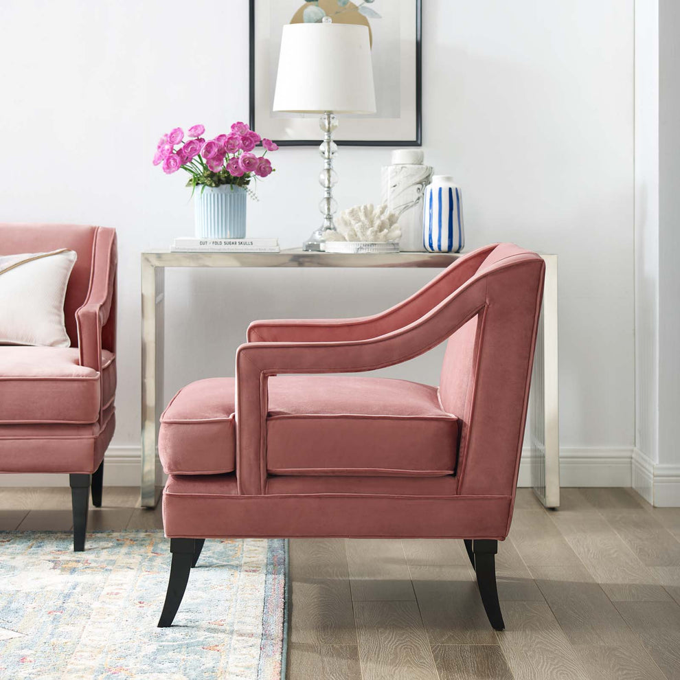 Modway Concur Button Tufted Upholstered Velvet Armchair - EEI-2996 | Armchairs | Modishstore - 1