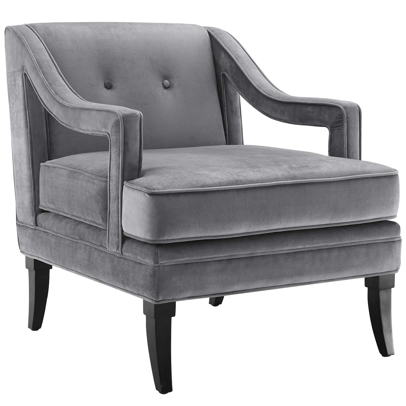 Modway Concur Button Tufted Upholstered Velvet Armchair | Armchairs | Modishstore-11