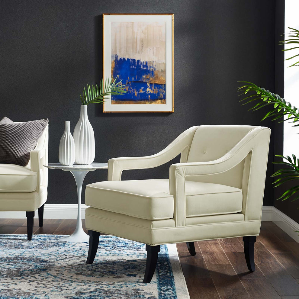 Modway Concur Button Tufted Upholstered Velvet Armchair - EEI-2996 | Armchairs | Modishstore - 10