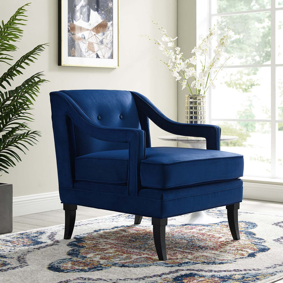 Modway Concur Button Tufted Upholstered Velvet Armchair - EEI-2996 | Armchairs | Modishstore - 11