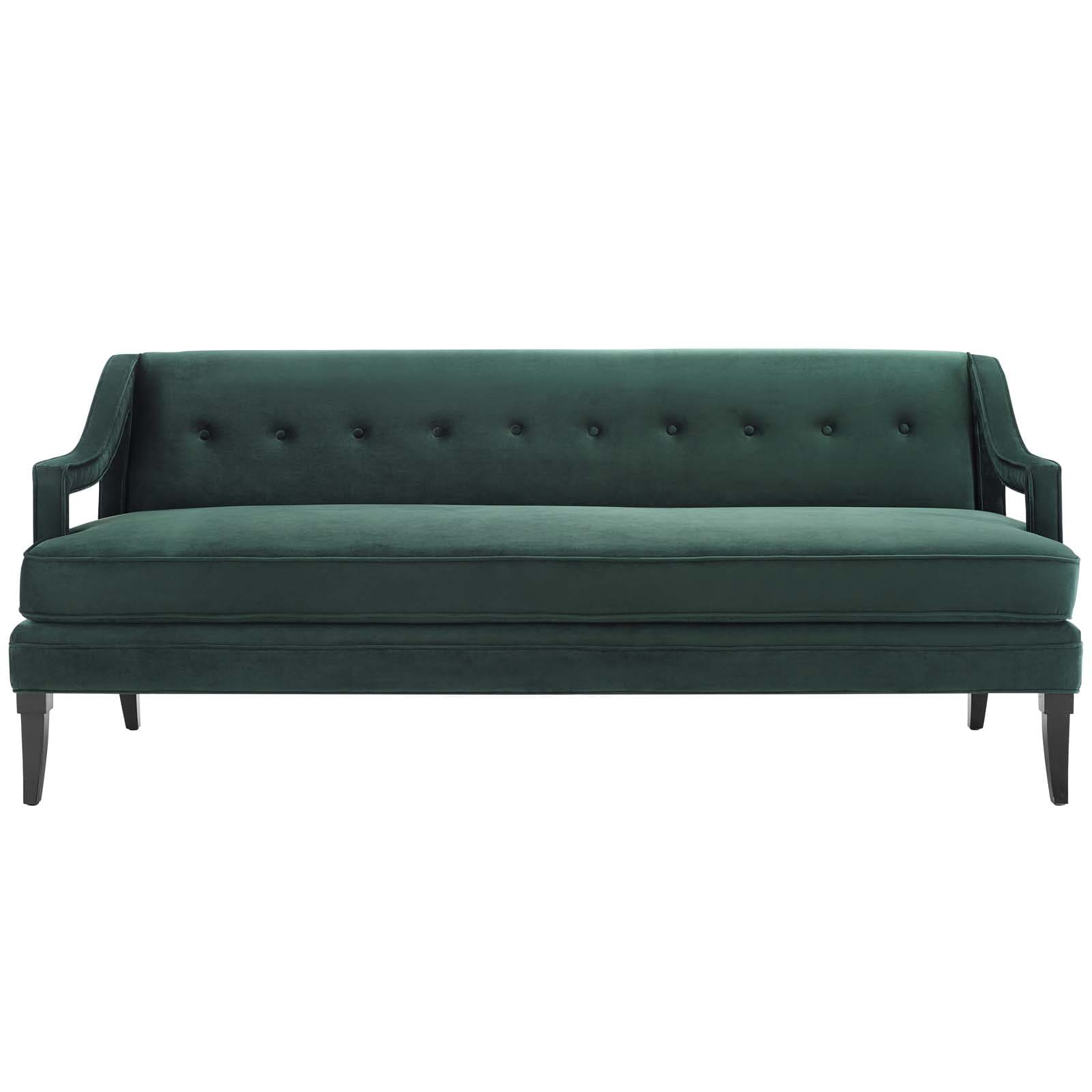 Concur Button Tufted Performance Velvet Sofa - Thumbnail 5