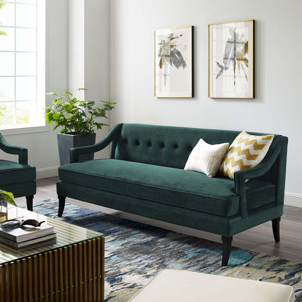 Modway Concur Button Tufted Upholstered Velvet Sofa - EEI-2997 | Sofas | Modishstore - 5