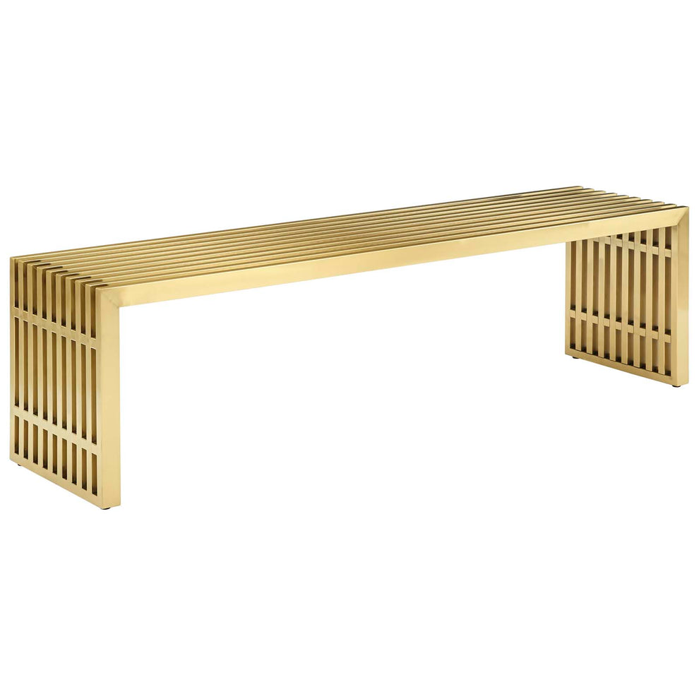 Gridiron Large Stainless Steel Bench By Modway - EEI-3000 | Benches | Modishstore - 3