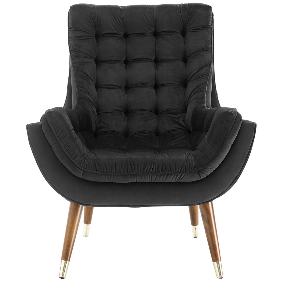 Modway Suggest Button Tufted Upholstered Velvet Lounge Chair - EEI-3001 | Lounge Chairs | Modishstore - 4
