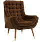 Modway Suggest Button Tufted Upholstered Velvet Lounge Chair | Lounge Chairs | Modishstore-57